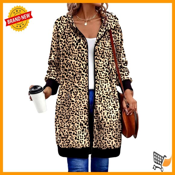 Oversized Fleece Zip Up Hoodie Long Tunic Sweatshirt Casual Fall Jacket with